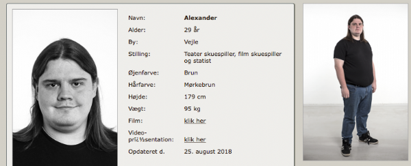 Historier fra virkeligheden/ Alexander var heldig at lande rollen dask nyhed