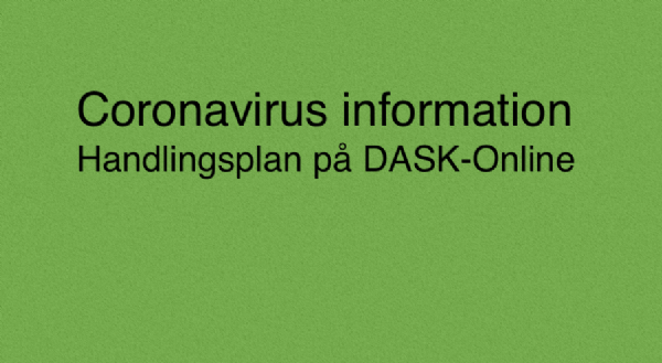 Corona (COVID19) - Danmark lukker ned, men vi holder åbent! dask nyhed