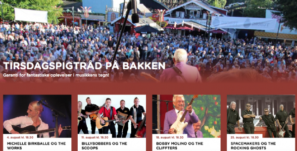 Forestillingsannonce/ TirsdagsPigtråd på Bakken i august 2020 dask nyhed