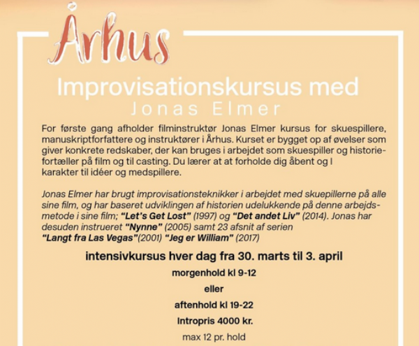 Improvisationskursus med Jonas Elmer/ Århus dask nyhed